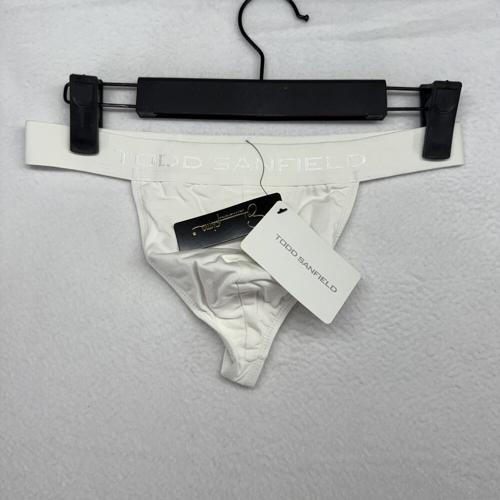 Todd Sanfield Jock Underwear Men's Small White Supima Cotton Minimal Strap NEW